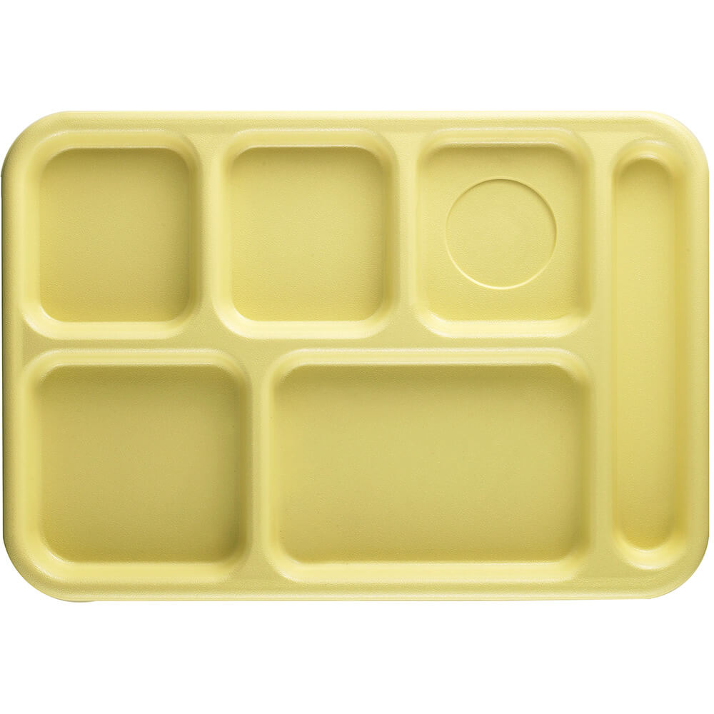Yellow, 6-Compartment Polypropylene Lunch Tray, 24/PK – DEI Equipment