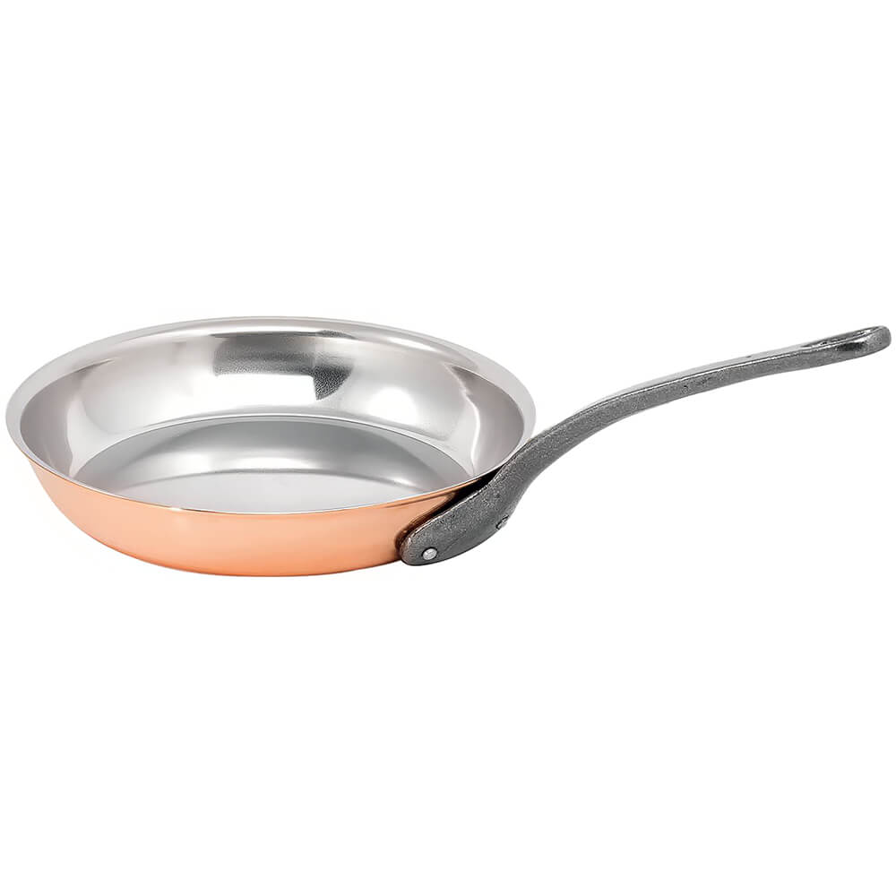 Matfer Bourgeat 369028 11 Copper Fry Pan with Cast Iron Handle