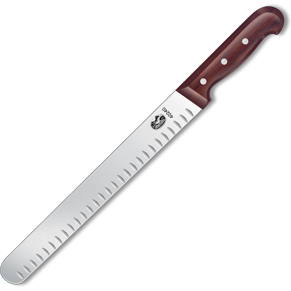 Choice 14 Granton Edge Slicing Knife with White Handle