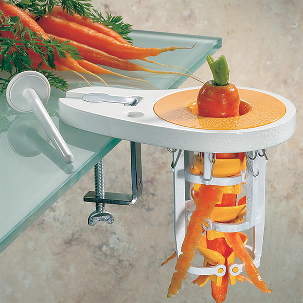 Countertop-Mounted Vegetable / Carrot Peeler, ABS plastic with 6