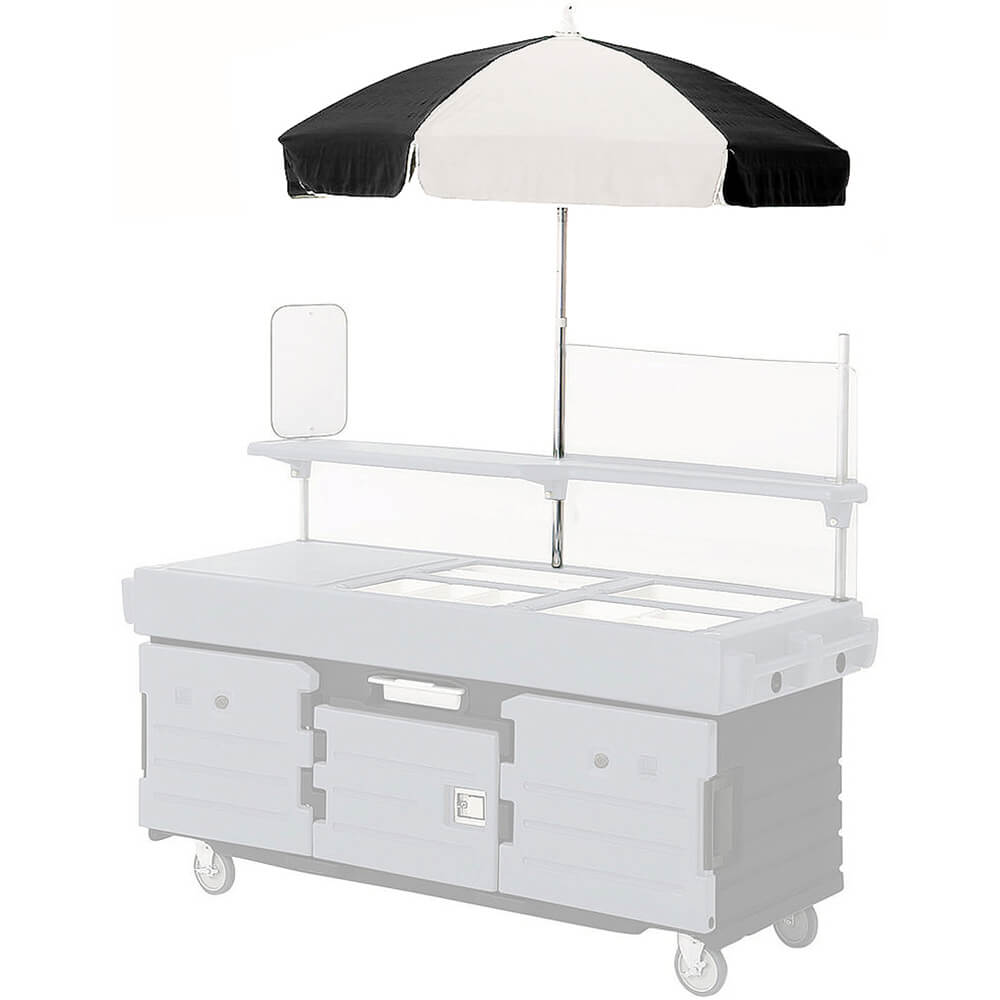 Black and White 72″ Diam. Replacement Umbrella for Vending Carts
