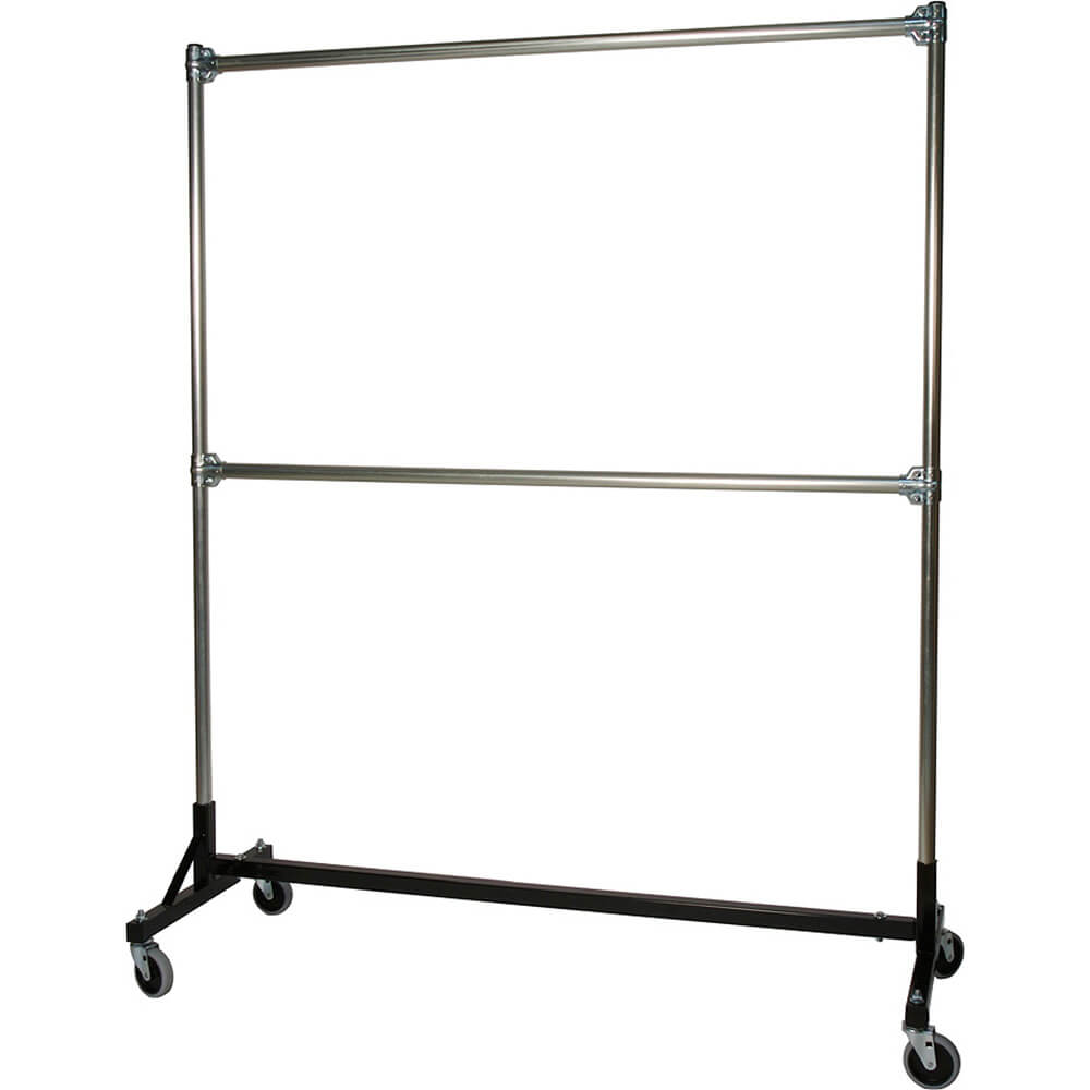 Black, Heavy Duty H-Rack, Clothes Rack, Double Rail W/ 72″ Uprights ...