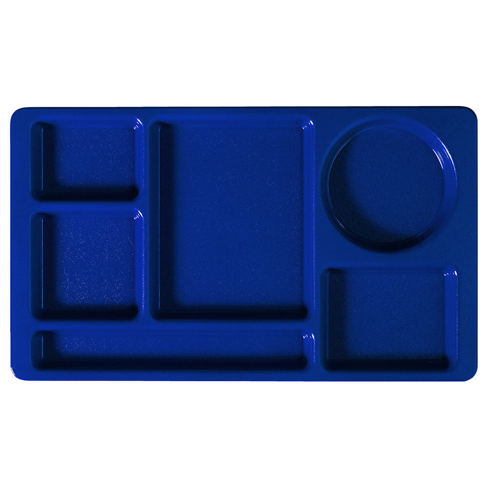 Navy Blue, 2×2 Polycarbonate 6-Compartment Cafeteria Trays 24/PK