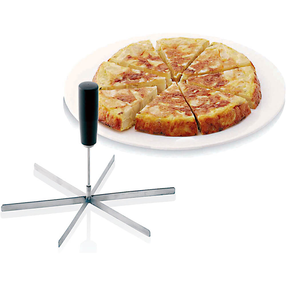 Black, Stainless Steel 6 Slice Cake Cutter/ Slicer, 14\, image size:1000x1000